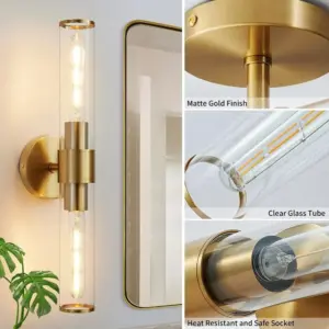 Homeko Two-Bulb Glass Wall/Vanity Sconce