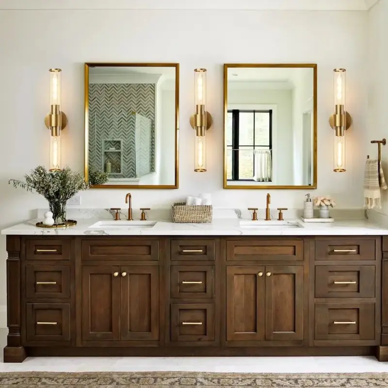 Homeko Two Bulb Glass Wall Vanity Sconce