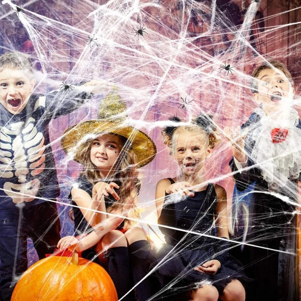 Homeko Very Scary Halloween Spider Web And Spiders -