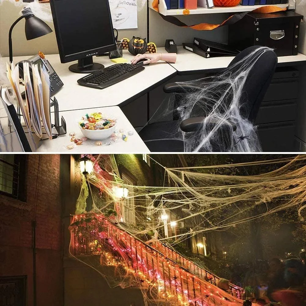 Homeko Very Scary Halloween Spider Web And Spiders -