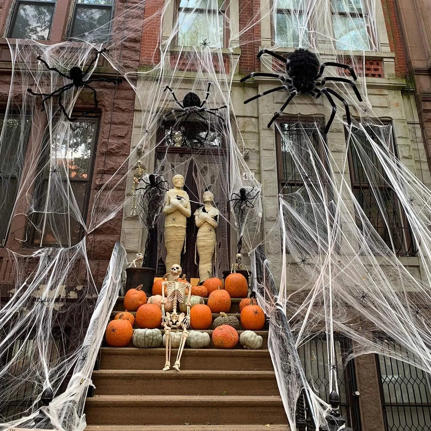 Homeko Very Scary Halloween Spider Web And Spiders -