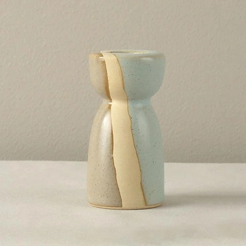Homeko Vintage Ceramic Taper Candlestick Holders -