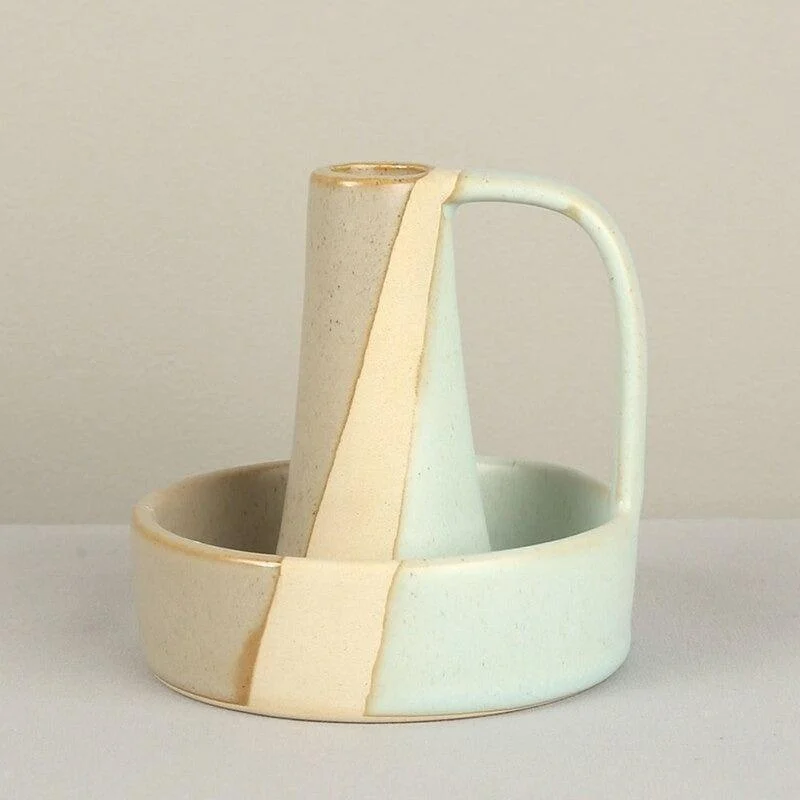Homeko Vintage Ceramic Taper Candlestick Holders -
