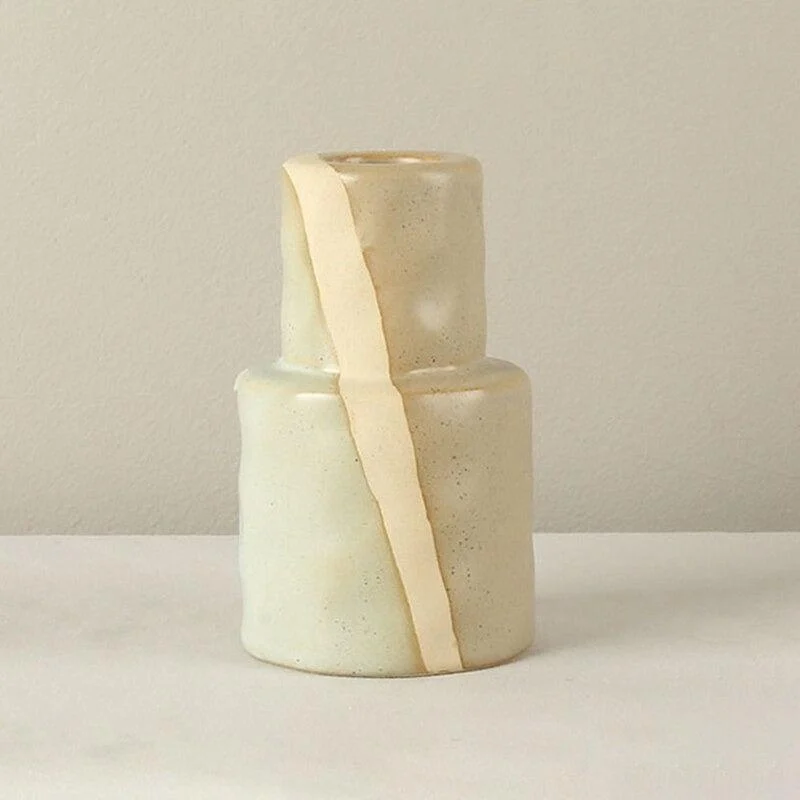 Homeko Vintage Ceramic Taper Candlestick Holders -