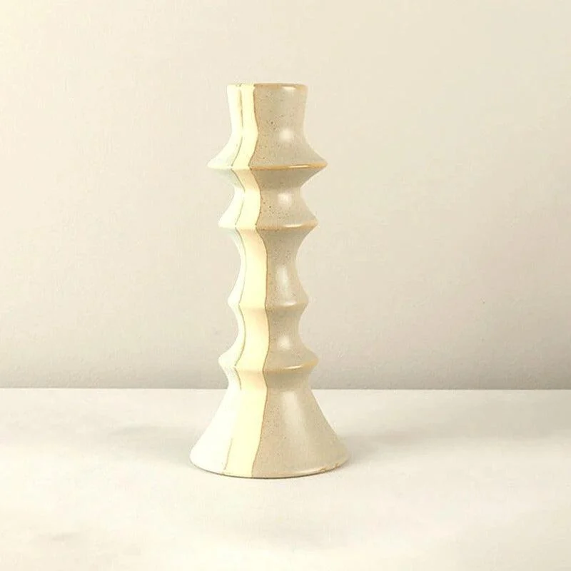 Homeko Vintage Ceramic Taper Candlestick Holders -
