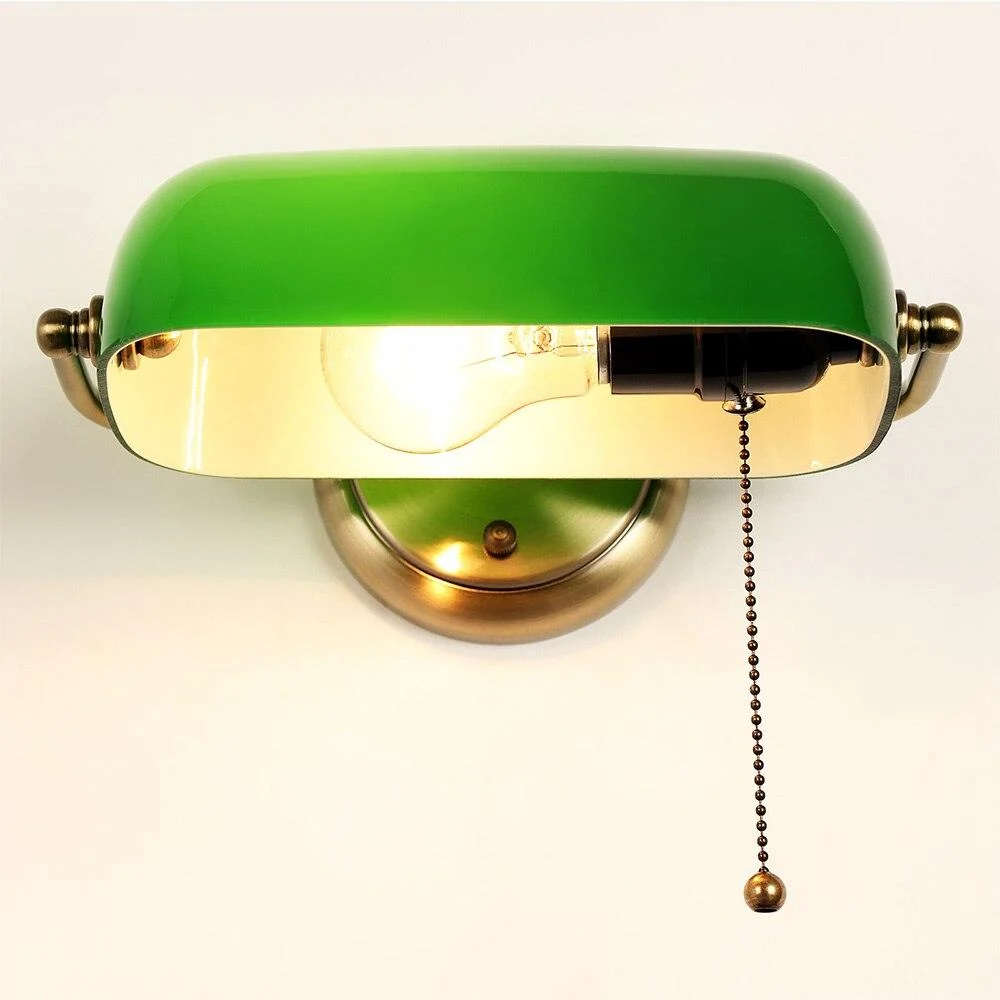 Homeko Vintage Green Banker Wall Lamp -