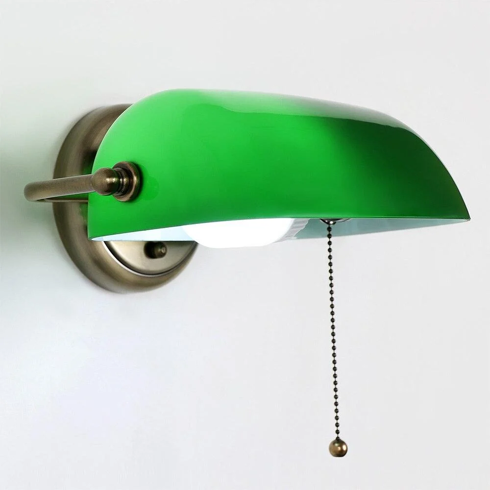 Homeko Vintage Green Banker Wall Lamp -