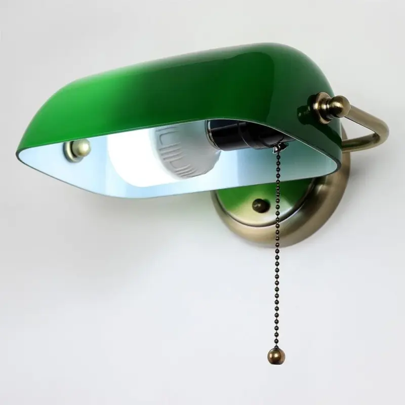 Homeko Vintage Green Banker Wall Lamp