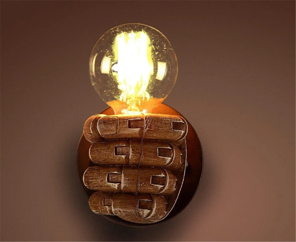 Homeko Vintage Wood Hand Model Wall Lamps -