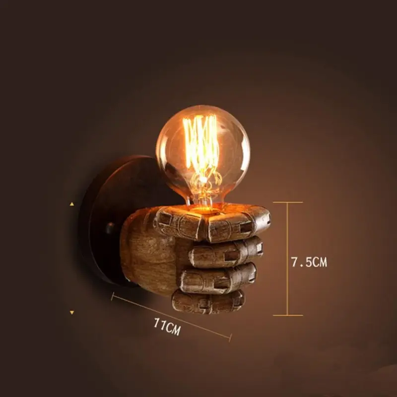 Homeko Vintage Wood Hand Model Wall Lamps