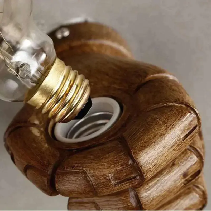 Homeko Vintage Wood Hand Model Wall Lamps