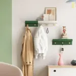 Homeko Wall Storage Shelf with Gold Hooks