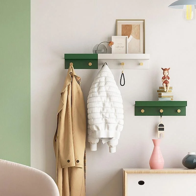 Homeko Wall Storage Shelf with Gold Hooks -