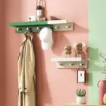 Homeko Wall Storage Shelf with Gold Hooks