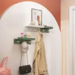 Homeko Wall Storage Shelf with Gold Hooks