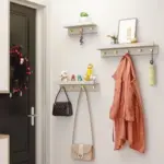 Homeko Wall Storage Shelf with Gold Hooks