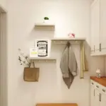 Homeko Wall Storage Shelf with Gold Hooks