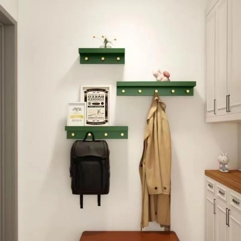 Homeko Wall Storage Shelf with Gold Hooks -