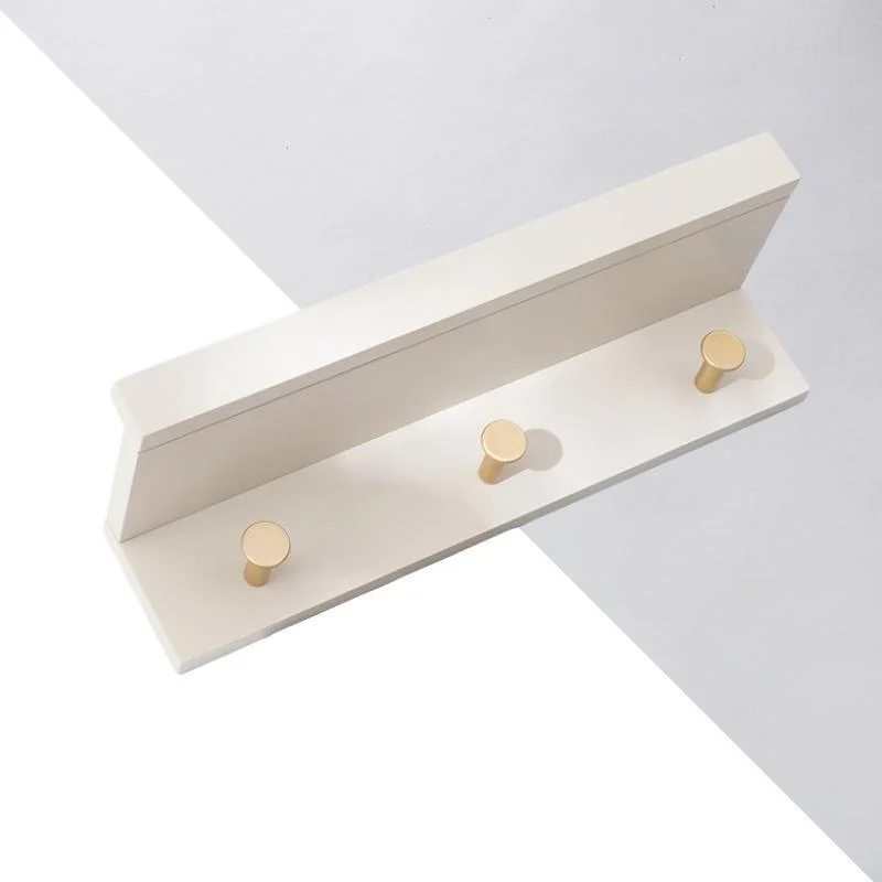 Homeko Wall Storage Shelf with Gold Hooks -