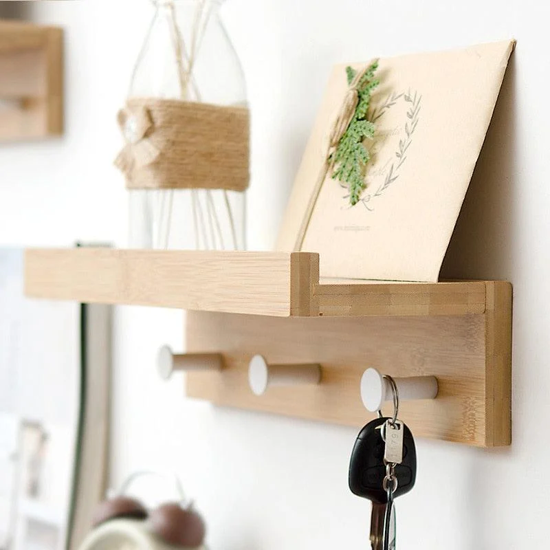 Homeko Wall Storage Shelf with Hooks -