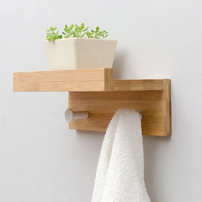 Homeko Wall Storage Shelf with Hooks -