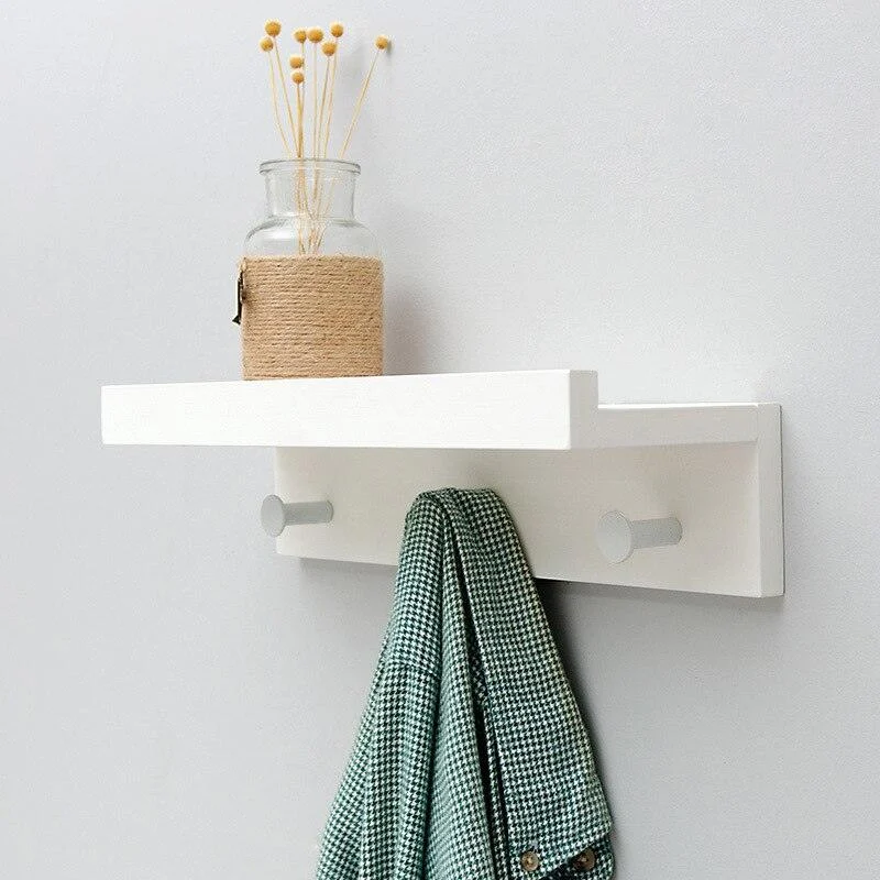 Homeko Wall Storage Shelf with Hooks -