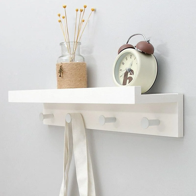 Homeko Wall Storage Shelf with Hooks -