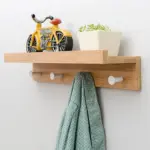 Homeko Wall Storage Shelf with Hooks