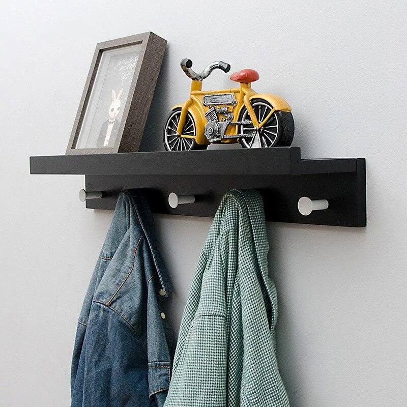 Homeko Wall Storage Shelf with Hooks -