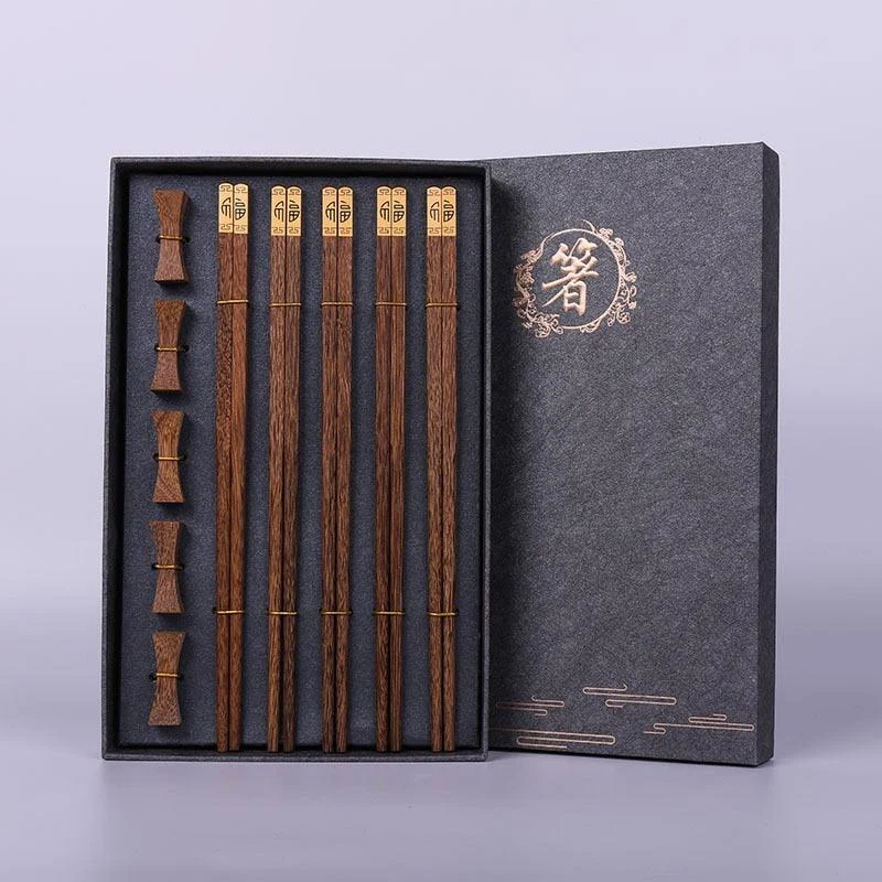 Homeko Wenge Wood Chopsticks and Chopstick Rests 5 Sets -