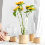 Homeko Wood Base Vases