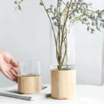 Homeko Wood Base Vases