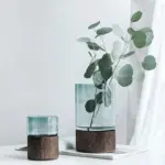 Homeko Wood Base Vases