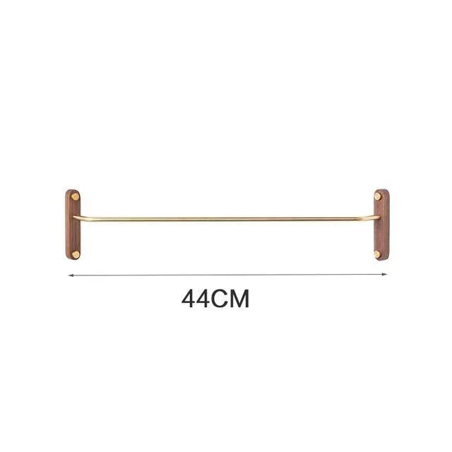 Homeko Wood & Brass Corner Wall Clothes Hanger Rack -