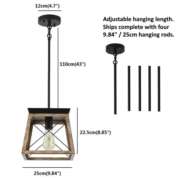 Homeko Wood Pendant Lantern -