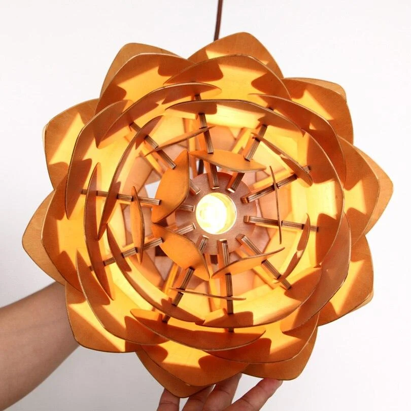 Homeko Wood Pinecone Pendant Light -