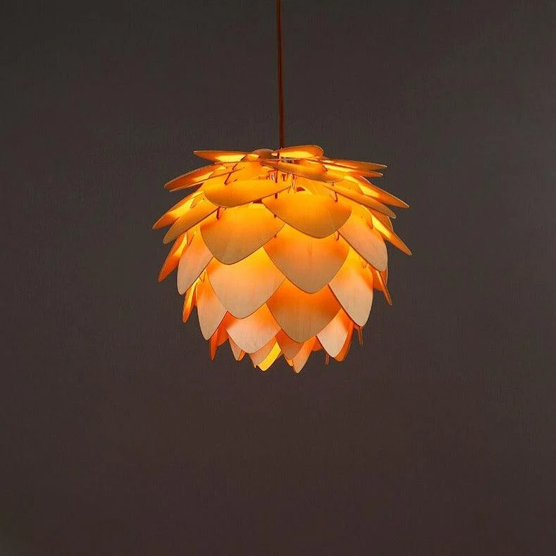 Homeko Wood Pinecone Pendant Light -