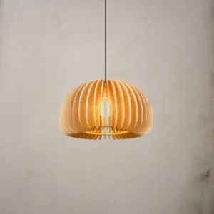 Homeko Wood Pumpkin Pendant Light