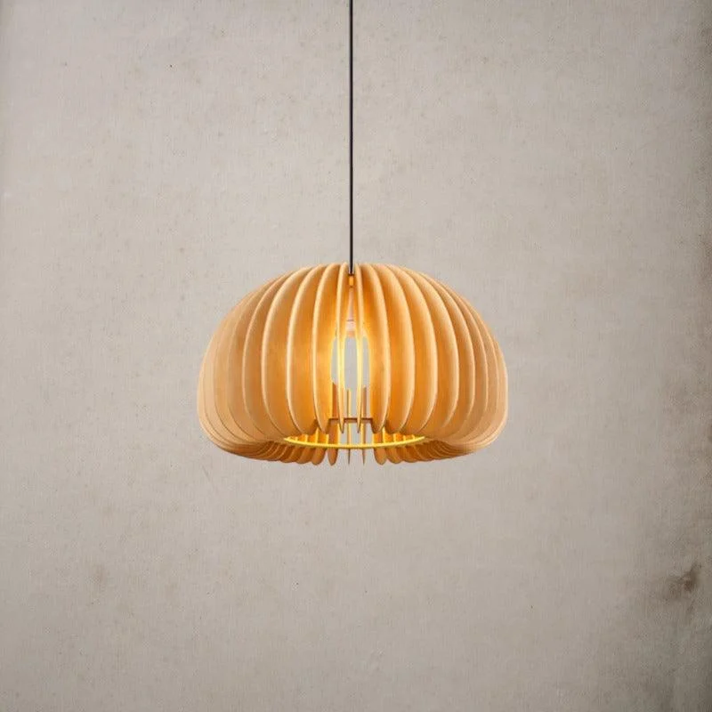 Homeko Wood Pumpkin Pendant Light -