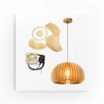 Homeko Wood Pumpkin Pendant Light
