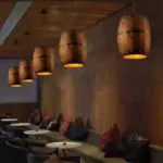 Homeko Wood Wine Barrel Pendant Light