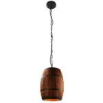 Homeko Wood Wine Barrel Pendant Light