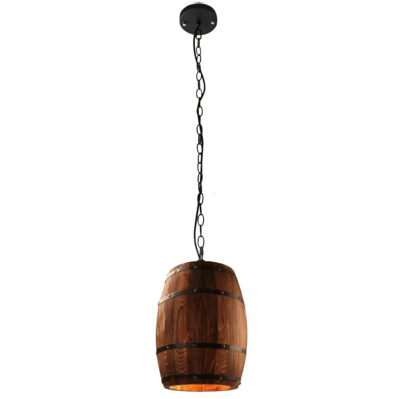 Homeko Wood Wine Barrel Pendant Light