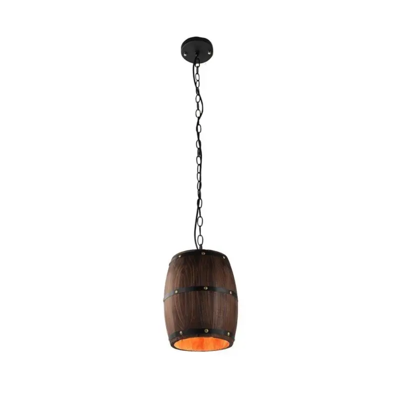 Homeko Wood Wine Barrel Pendant Light