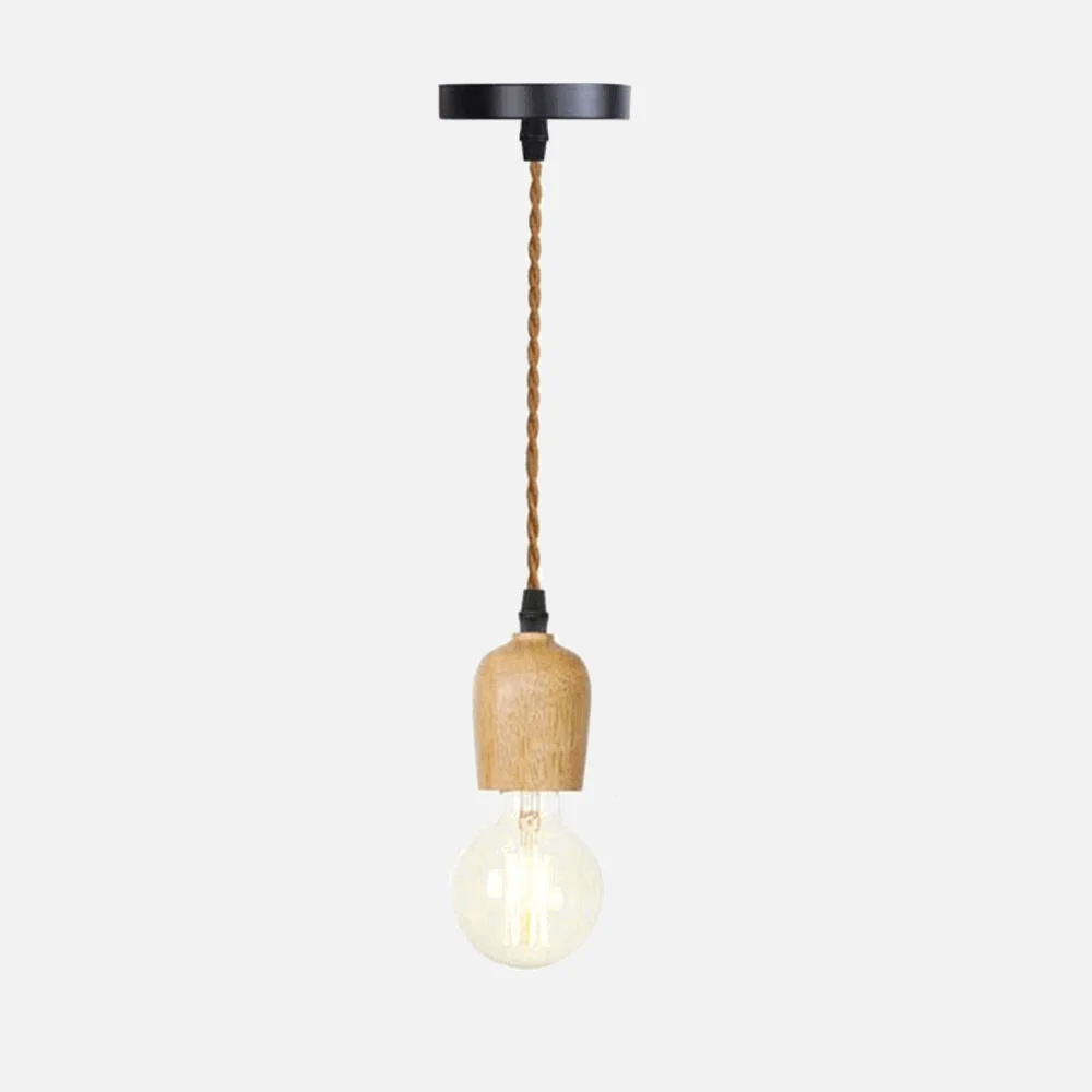 Homeko Wooden Hanging Socket Pendant Light -