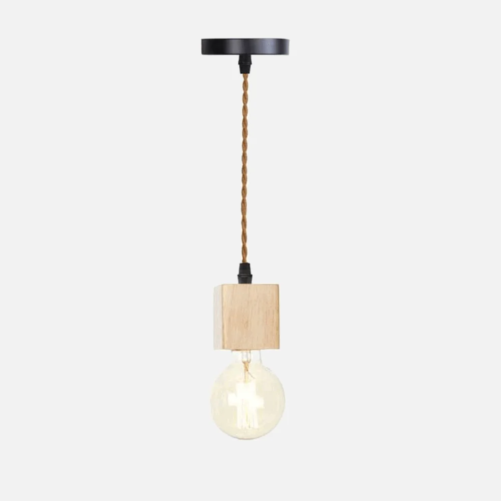 Homeko Wooden Hanging Socket Pendant Light -