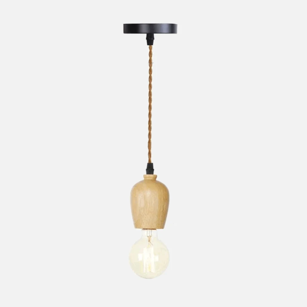 Homeko Wooden Hanging Socket Pendant Light -