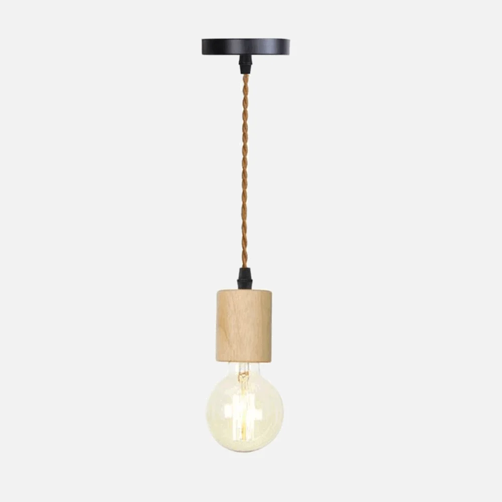 Homeko Wooden Hanging Socket Pendant Light -