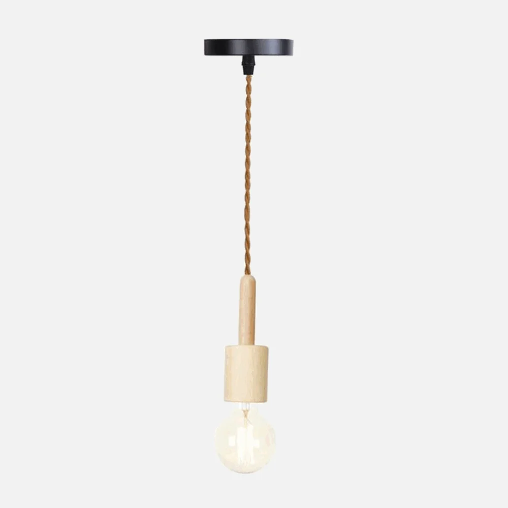 Homeko Wooden Hanging Socket Pendant Light -