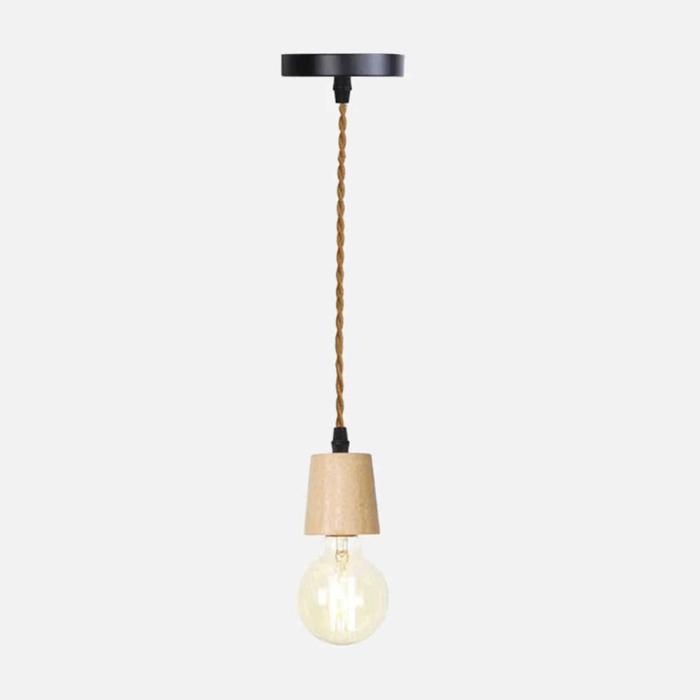 Homeko Wooden Hanging Socket Pendant Light -